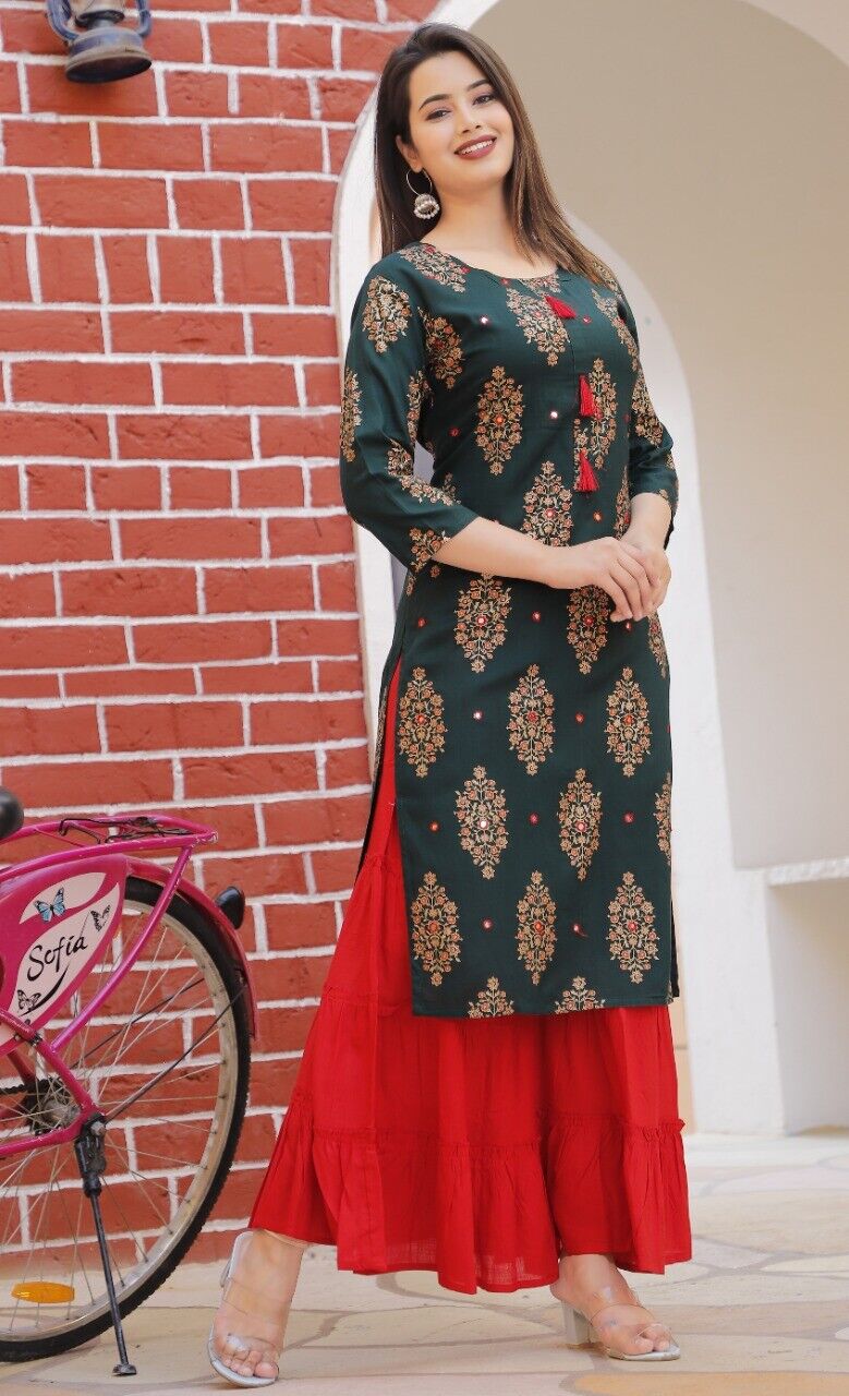 Aggregate more than 92 long kurti with skirt style super hot - thtantai2
