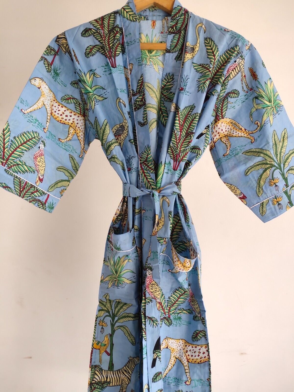 Lightweight Summer dressing gown Cotton Robes - SaneShoppe