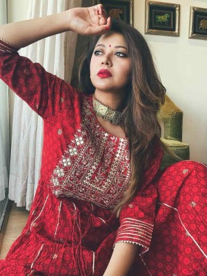 Women Indian Ethnic Long Kurta Flared Anarkali Kurti Bollywood Style Gown Dress