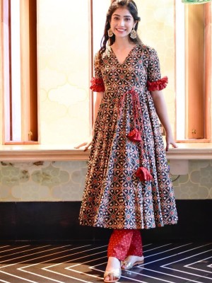 Indian Pakistani Frock Angrakha Style Kurti Pant Set Anarkali Designer Bollywood