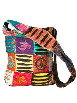 Multicolored Bohemian Unisex Messenger Shoulder Bag Stylish Crossbody Hippie Design