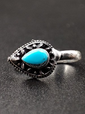 Ethnic Nose Ring Indian Oxidized Silver Adjustable Free Size Nose Pin for Women