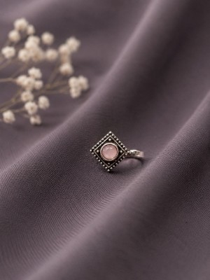 Non-Piercing Stone Nose Pin Indian Oxidized Silver Plated Adjustable Free Size Brass Jewelry