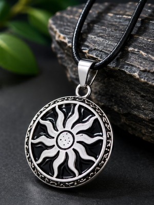 Vintage Apollo Amulet Sun God Pendant Round Stainless Steel Necklace Jewelry Gift