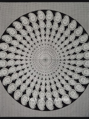 Black & White Paisley Boho Mandala Tapestry Medallion Wall Hanging Cotton Bedspread Bedding