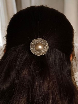 Elegant Silver Oxidized Hair Pin Stylish Designer Hair Jewellery Accessories for Girls