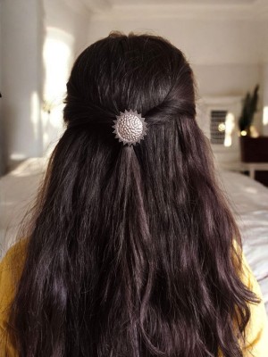 Unique Silver Oxidized Hair Pin Stylish Designer Hair Jewellery Accessories for Girls