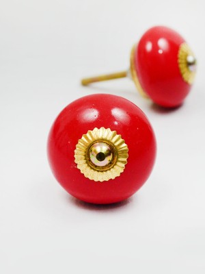 Solid Round Shabby Chic Decorative Kitchen Cabinet Dresser Ceramic Knob Set of 2