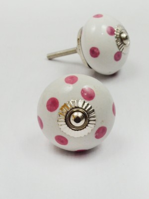 Vintage Polka Dots Ceramic Drawer Cabinet Knobs Set of 2
