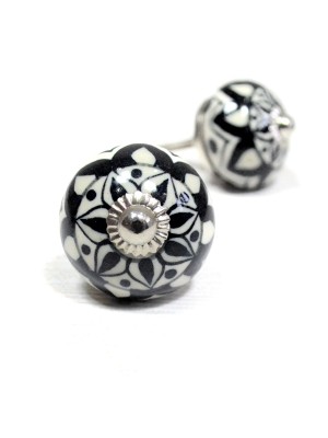 Black Ceramic Hand Painted Beautiful Cupboard Knobs Cabinet Drawer Pull knobs Kitchen Knobs