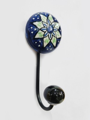 Bohemian Multi Colorful Floral Hand Painted Porcelain Ceramic Wall Mounted Hook
