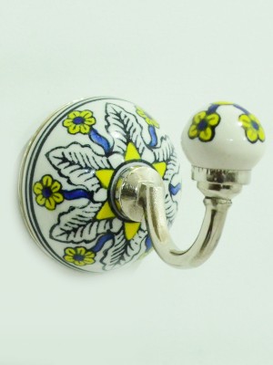 Bohemian Coat Towel Hanger Hand Painted Decorative Ceramic Wall Hook