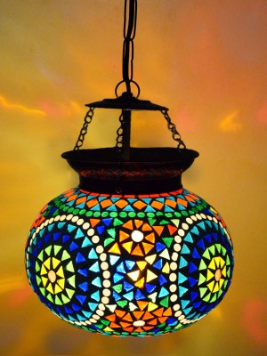 Turkish Style Mosaic Glass Ellipse Pendant Light Lamp Hanging Lantern Light