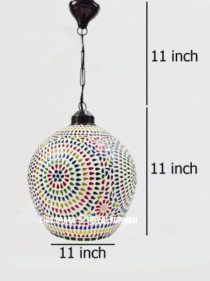 Multi Color Turkish Mosaic Pumpkin Shape Pendant Light Hanging Lantern Lamp