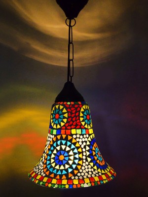 Bell Design Turkish Mosaic Glass Pendant Light Ceiling Hanging Lantern Lamp