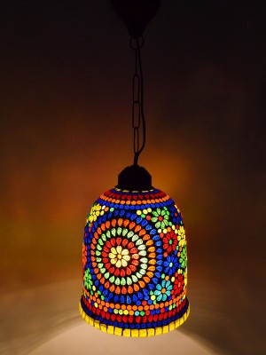 Decorative & Unique Turkish Mosaic Glass Hanging Lamp Lantern Pendant Light