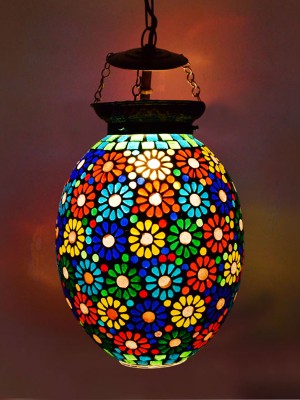 Multi Color Turkish Hanging Pendant Lamp Mosaic Glass Lantern Hanging Lamp