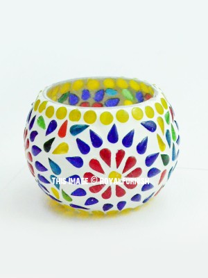 Unique Artisans Mosaic Glass Decorative Tea Light Votive Candle Holder
