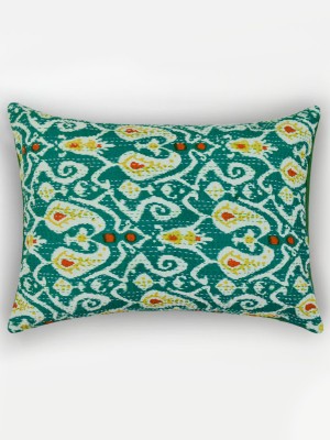 Decorative Paisley Ikat Printed Handmade Kantha Standard Pillow Sham Set of 2