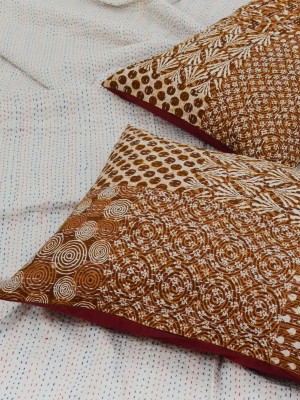 Bohemian Mixed Pattern One-Of-A-Kind Handmade Kantha Standard Pillow Sham Set of 2