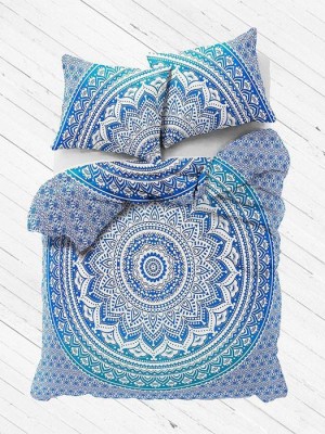 Classic Medallion Ombre Mandala Duvet Cover Set of 2 Pillow Covers