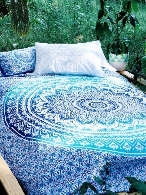 Classic Medallion Ombre Mandala Duvet Cover Set of 2 Pillow Covers