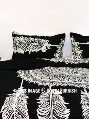 Black & White Dream Catcher Mandala Duvet Covers with Set of 2 Pillow Covers