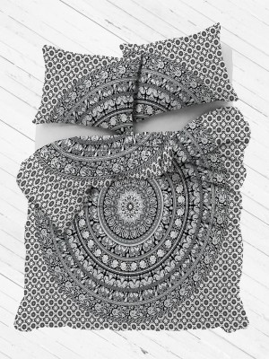 Boho Elephant Mandala Circle Bedding Duvet Covers with Set of 2 Pillow Covers