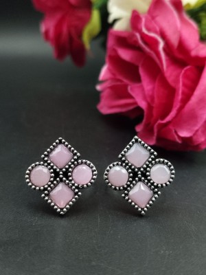 Elegant Stone Crated Silver Oxidized Free Size Toe Ring Vintage Tribal Boho Jewelry