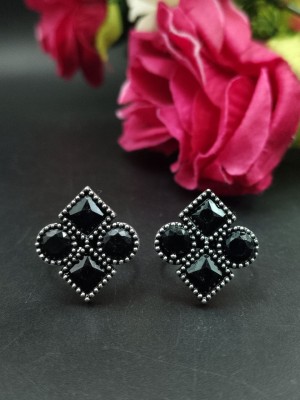 Elegant Stone Crated Silver Oxidized Free Size Toe Ring Vintage Tribal Boho Jewelry