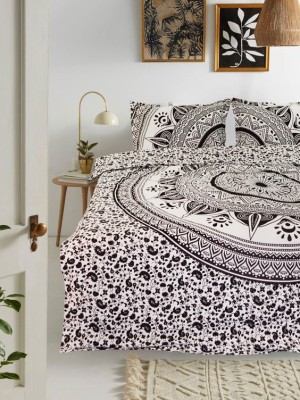 Sun Ombre Medallion Mandala Duvet Covers with Set of 2 Pillow Covers