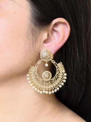 Elegant Gold Plated Designer Chandbali Earring Traditional Pakistani Earrings for Women