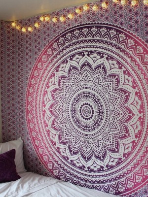 Hippie Ombre Mandala Wall Tapestry Large Cotton Beach Bedding Throw Boho Wall Hanging