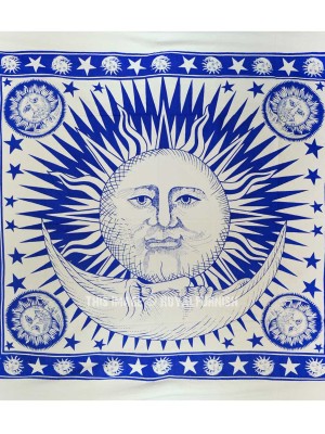 Good Morning Sun & Moon with Stars Wall Tapestry Hippie Wall Hanging Large Queen Cotton Boho Tapestry