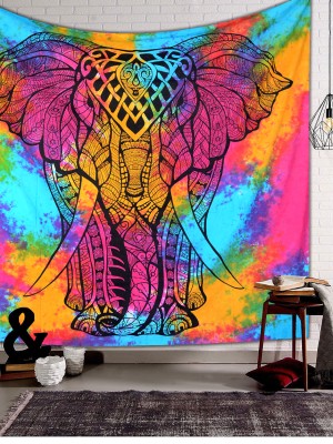 Unique Bohemian The Asian Elephant Tapestry Wall Hanging Cotton Large Queen Bedspread Room Decor
