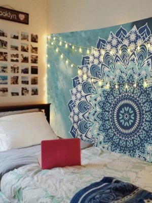 Multi Bohochic Mandala Wall Tapestry Large Queen Cotton Wall Hanging for Room Decoration