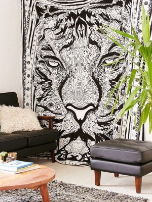 Loin Face Wall Tapestry Large Cotton Fabric Wall Hanging Hippie Decor