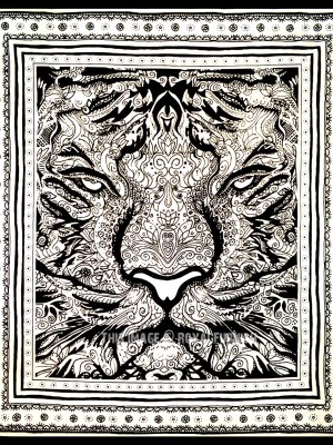 Loin Face Wall Tapestry Large Cotton Fabric Wall Hanging Hippie Decor