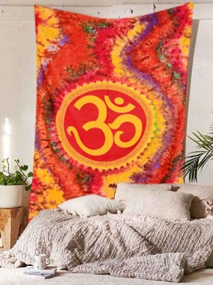 Yoga Inspiration Colorful Multi Hindu OM Symbol Tapestry Spiritual Wall Hanging Hippie Boho Decoration