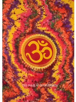 Yoga Inspiration Colorful Multi Hindu OM Symbol Tapestry Spiritual Wall Hanging Hippie Boho Decoration
