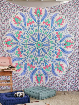 Multi Wheat Grain Designer Mandala Tapestry Wall Hanging Large Queen Cotton Fabric Bedspread Room Decor