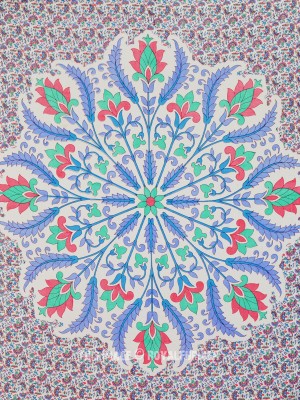 Multi Wheat Grain Designer Mandala Tapestry Wall Hanging Large Queen Cotton Fabric Bedspread Room Decor