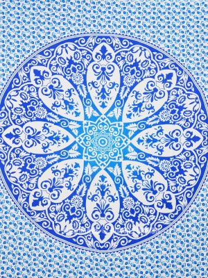 White Multi Bohemian Ombre Medallion Mandala Tapestry Wall Hanging Hippie Bedding Throw