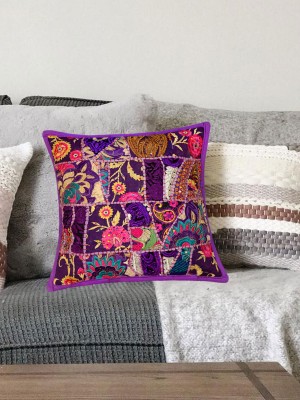 16" One-of-a-kind Multi Bohemian Handmade Patchwork Embroidered Decorative Throw Pillow Cover