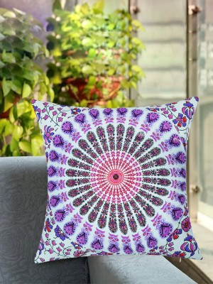 16" Blue Multi Bohemian Mandala Cushion Cover Cotton Square Decorative Throw Pillow Cover