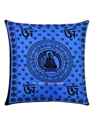 16" Lotus Buddha & Auspicious OM Printed Throw Pillow Case Yoga & Meditation Theme Cushion Cover