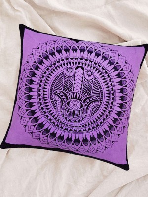 16" Printed Hamsa Hand Cushion Cover Hippie Decorative Cotton Tie Dye Square Throw Pillow Cover