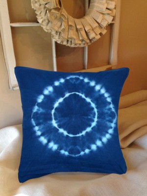 16" Blue & White Shibori Tie Dye Designer Throw Pillow Case Hippie Indigo Decorative Cushion Cover