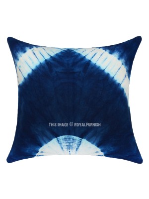 16" Blue & White Shibori Tie Dye Designer Throw Pillow Case Hippie Indigo Decorative Cushion Cover