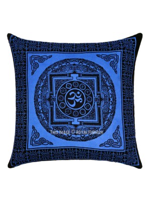 16" Tibetan Aum OM Symbol Printed Throw Pillow Case Yoga & Meditation Decorative Cushion Cover